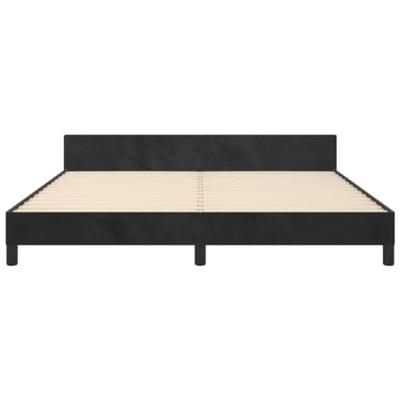 Bedframe met hoofdeinde fluweel zwart 180x200 cm