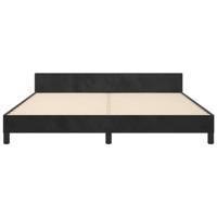 Bedframe met hoofdeinde fluweel zwart 180x200 cm - thumbnail
