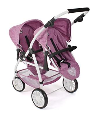 Tweeling Poppenwagen Vario - Pink Jeans