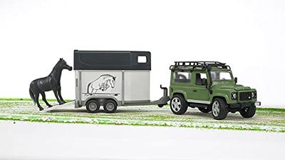 Bruder Land Rover Defender incl. paardentrailer en paard