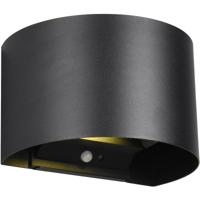 LED Wandlamp 5W Mat Zwart - Tuinverlichting met Sensor en Oplaadbare Batterijen - thumbnail
