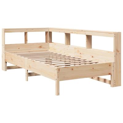 Bed met boekenkast zonder matras massief grenenhout 90x200 cm - thumbnail