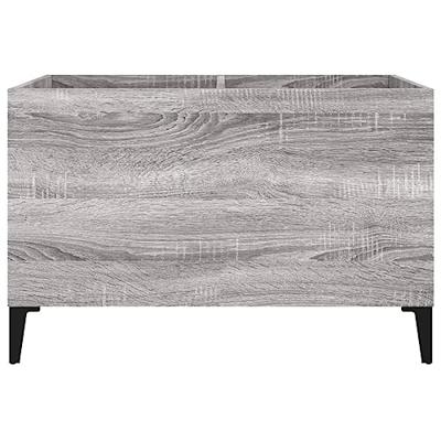 Platenkast 74,5x38x48 cm bewerkt hout grijs sonoma eikenkleurig