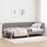 Hoekbedframe met hoofdeinde Taupe 90 x 190 cm Stof - thumbnail