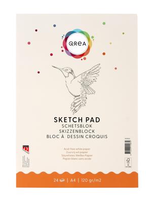 Schetsblok qrea a4 24vel 120gr gelijmd | 50 stuks