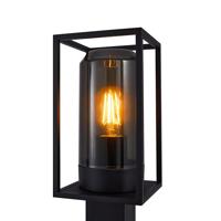 Tuinlamp staand zwart met smokeglas & E27 &apos;Griffin&apos; 80cm - thumbnail