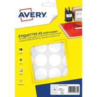 Avery PET30W ronde markeringsetiketten, diameter 30 mm, blister van 384 stuks, wit - thumbnail
