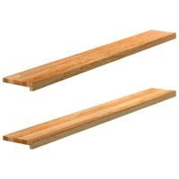 VidaXL Vensterbanken 2 st 160x20x2 cm massief eikenhout lichtbruin - thumbnail