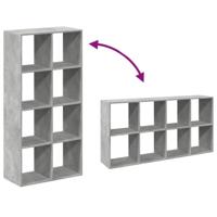 Kamerscherm / boekenkast 69,5x29x137,5 cm hout betongrijs - thumbnail