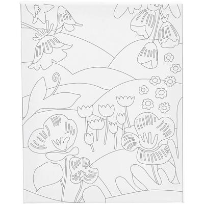 Creativ Company Schildercanvas met print, bloemenlandschap, d: 1,6 cm, afm 24x30 cm, 360 gr, 1 stuk