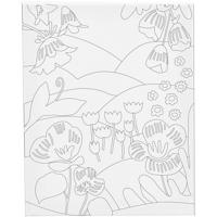 Creativ Company Schildercanvas met print, bloemenlandschap, d: 1,6 cm, afm 24x30 cm, 360 gr, 1 stuk - thumbnail