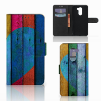 Huawei Honor 6X Book Style Case Wood Heart - Cadeau voor je Vriend - thumbnail