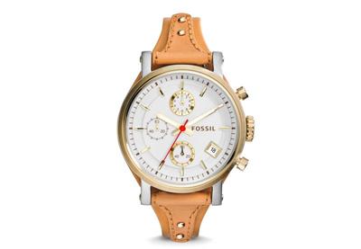 Horlogeband Fossil ES3615 Onderliggend Leder Cognac 18mm