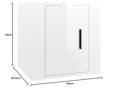 Tv-wandmeubel 40x34,5x40 cm hoogglans wit
