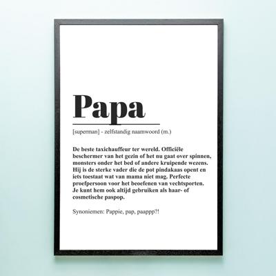 Gepersonaliseerde Poster Woordenboek Papa (A2 Formaat)