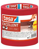 tesa EXCELLENT 56549-00000-00 Maskeertape Rood (l x b) 50 m x 50 mm 2 stuk(s) - thumbnail