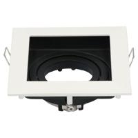 Durham LED Inbouwspot Vierkant - Kantelbaar armatuur - 10x10 cm - GU10 Fitting incl. lamphouder - IP20 voor binnen - Wit - thumbnail