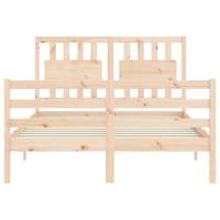 Bedframe met hoofdbord massief hout - thumbnail