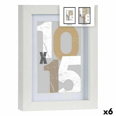 Fotolijsten Wit Glas Hout MDF 16 x 21 x 2,5 cm (6 Stuks)