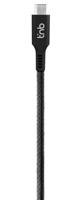 T'nB - USB-C naar USB-C kabel, nylon magnetische ommanteling ideaal voor het dragen, opladen van 60W, lengte 1,5 meter - zwart - thumbnail