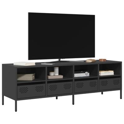 Tv-meubel 135x39x43,5 cm koudgewalst staal zwart Tv-meubel 135x39x43,5 cm koudgewalst staal zwart