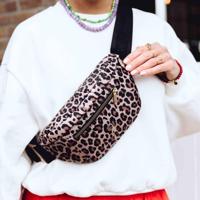 Crossbody Heuptas dames nylon - panterprint - MŌSZ Jessy - thumbnail