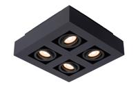 Lucide XIRAX - Plafondspot - LED Dim to warm - GU10 - 4x5W 2200K/3000K - Zwart - thumbnail