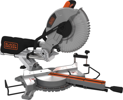 BLACK+DECKER BES710 2100W 254mm Afkort- en verstekzaag | 1x Zaagblad 48 hardmetalen tanden | Stofzak - BES710-QS