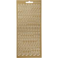 Creativ Company Stickers, alfabet, vel 10x23 cm, goud, 1 vel - thumbnail