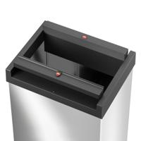 Hailo Bix-Box Swing L 8401110 Afvalbak 35 l RVS (l x b x h) 340 x 339 x 545 mm Zilver, Zwart Met zelfsluitende zwenkdeksel 1 stuk(s) - thumbnail