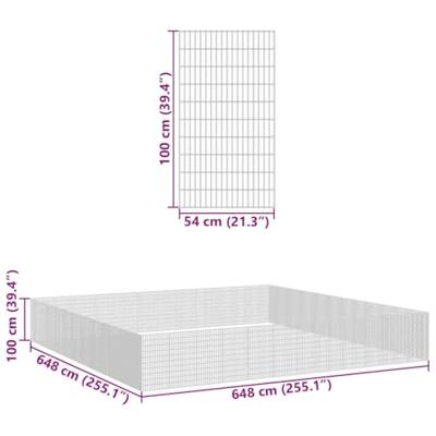 Dierenverblijf 48 panelen 54x100 cm gegalvaniseerd ijzer