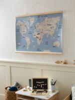 Kaart van de wereld papier muurdecoratie Wereldkaart blauw - thumbnail