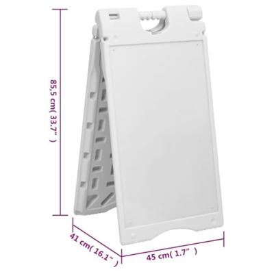 VidaXL Sandwichbord 45x7x84,5 cm hdpe grijs