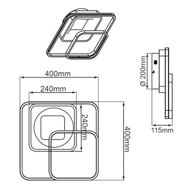 Brilliant G99384/75 Cava LED-plafondlamp LED LED vast ingebouwd Energielabel: E (A - G) 52 W Zwart, Wit