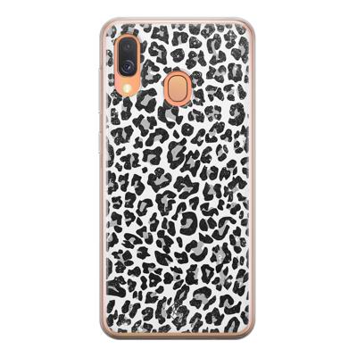 Samsung Galaxy A40 siliconen telefoonhoesje - Luipaard grijs