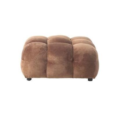 Dutchbone Hocker 'Hackman' Velvet, kleur Cognac Dutchbone Hocker 'Hackman' Velvet, kleur Cognac