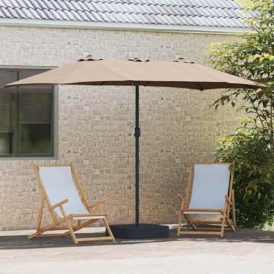 Tuinparasol Taupe 385 x 209 x 244 cm Stof Tuinparasol Taupe 385 x 209 x 244 cm Stof