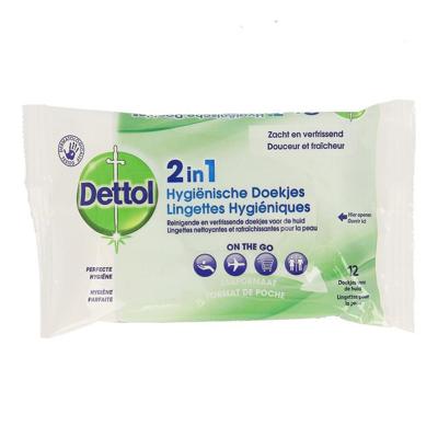 Hygiënische doekjes dettol wipes 2-in-1 12st