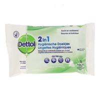 Hygiënische doekjes dettol wipes 2-in-1 12st - thumbnail