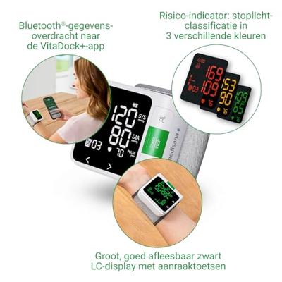 Connected polsbloeddrukmeter - MEDISANA - BW 360 - 1,5 V - Gecertificeerd medisch hulpmiddel - Wit