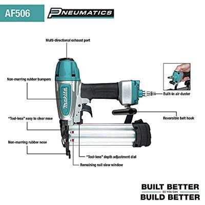 Makita AF506 8 bar Brad tacker (18 Ga) in koffer - thumbnail