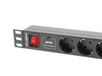 Lanberg PDU-07F-0200-IEC-BK energiedistributie 7 AC-uitgang(en) 1U Zwart - thumbnail