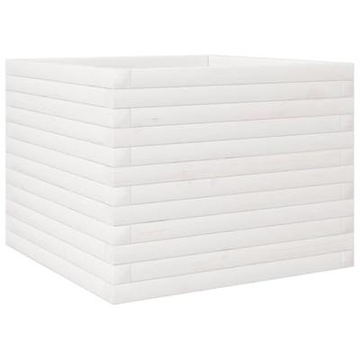 VidaXL Plantenbak 60x60x45,5 cm massief grenenhout wit