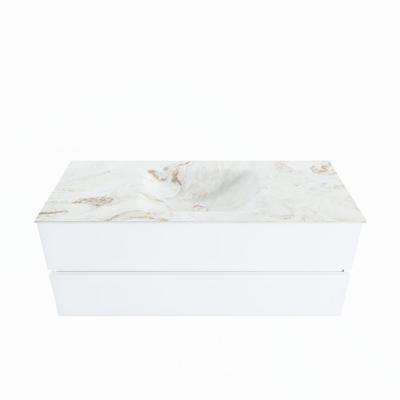 MONDIAZ VICA-DLUX 120cm badmeubel onderkast Talc 2 lades. Inbouw wastafel CLOUD midden zonder kraangat, kleur Frappe. MONDIAZ VICA-DLUX 120cm badmeubel onderkast Talc 2 lades. Inbouw wastafel CLOUD midden zonder kraangat, kleur Frappe.