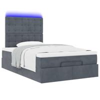 Ottoman bed met matrassen en LED's 120x200cm fluweel - thumbnail