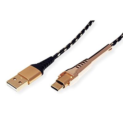 ROLINE GOLD USB 2.0 synchronisatie- en oplaadkabel, USB-A/USB-C, met steun, 1 m ROLINE GOLD USB 2.0 synchronisatie- en oplaadkabel, USB-A/USB-C, met steun, 1 m