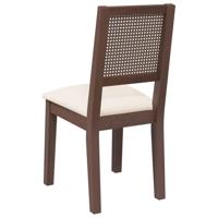 Eetkamerstoelen met kussens 2 st massief hout rubber bruin - thumbnail