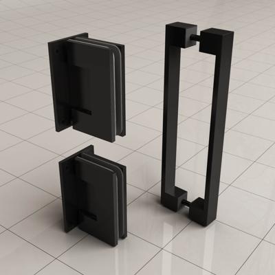 Wiesbaden Scharnierset en greep voor profielloze nisdeur mat zwart Wiesbaden Scharnierset en greep voor profielloze nisdeur mat zwart