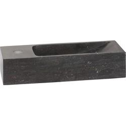 Saqu Nature Collection Fontein smal 1 kraangat links 38x14x8 cm Hardstenen Zwart Saqu Nature Collection Fontein smal 1 kraangat links 38x14x8 cm Hardstenen Zwart