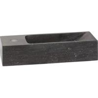 Saqu Nature Collection Fontein smal 1 kraangat links 38x14x8 cm Hardstenen Zwart - thumbnail